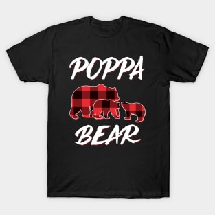 Poppa Bear Red Plaid Christmas Pajama Matching Family Gift T-Shirt